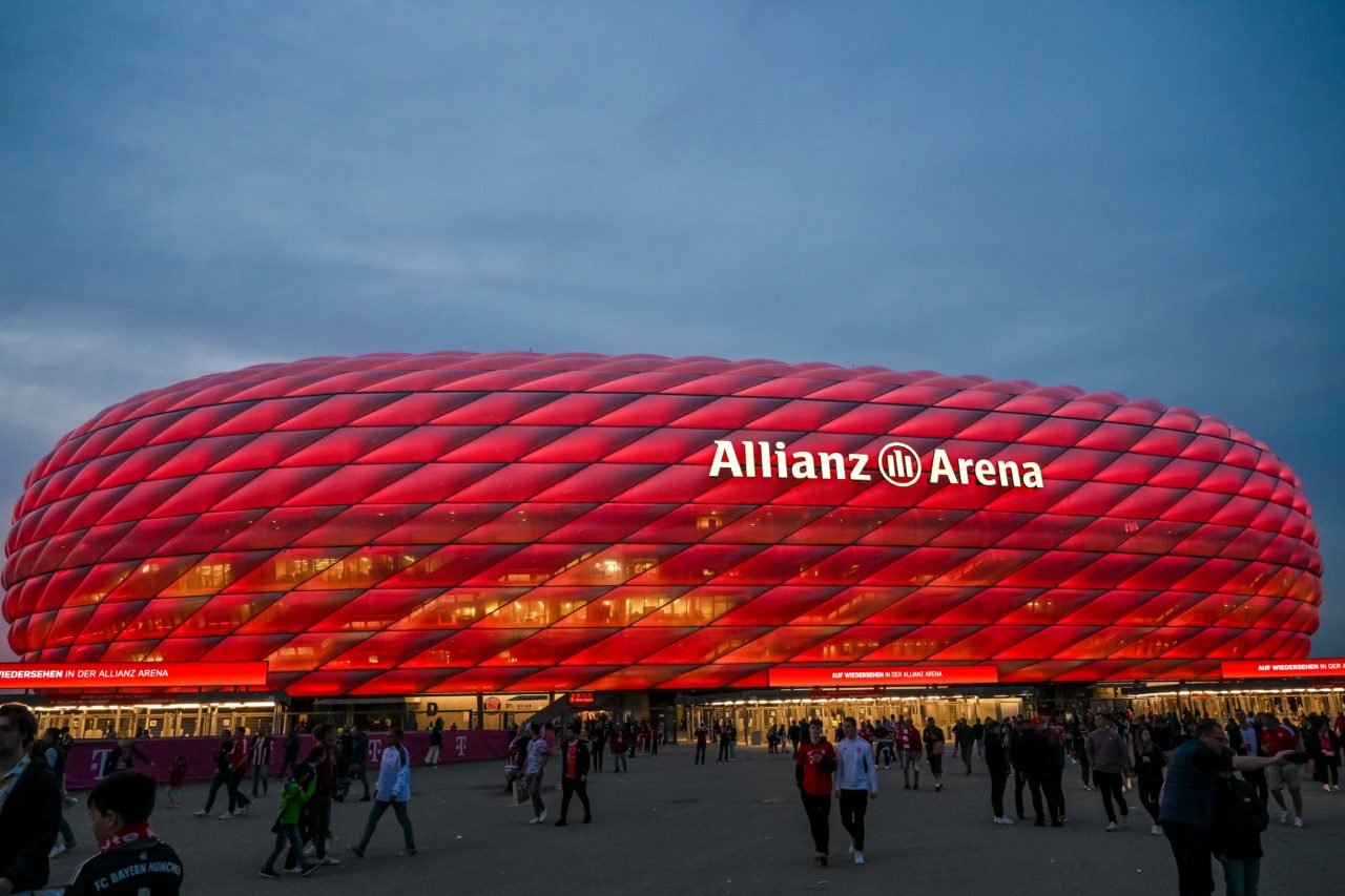 general view outside the stadium after the Bundesliga match between FC Bayern München and RB Leipzig at Allianz Arena on May 20, 2023 in Munich, Ge...