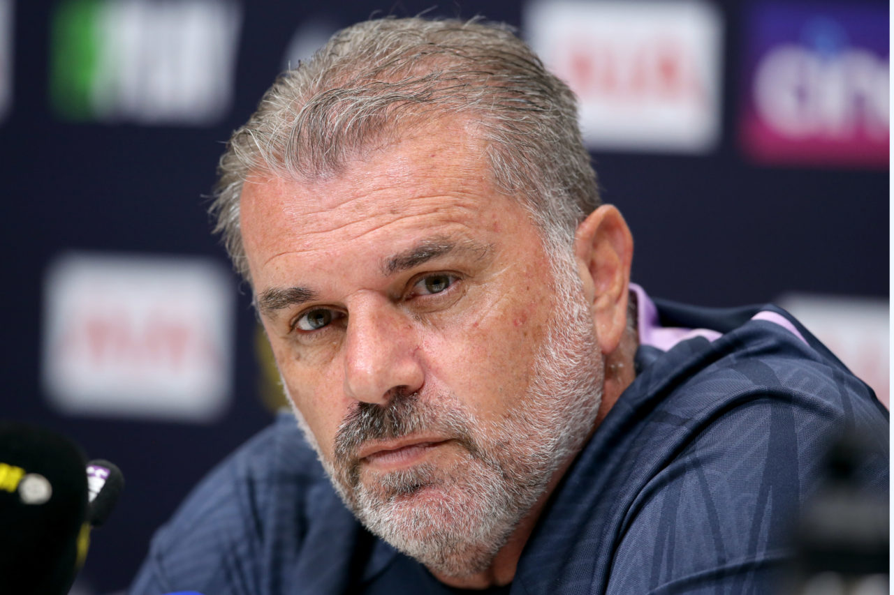 new manager Ange Postecoglou press conference at Tottenham Hotspur Training Ground on July 10, 2023 in London, England.