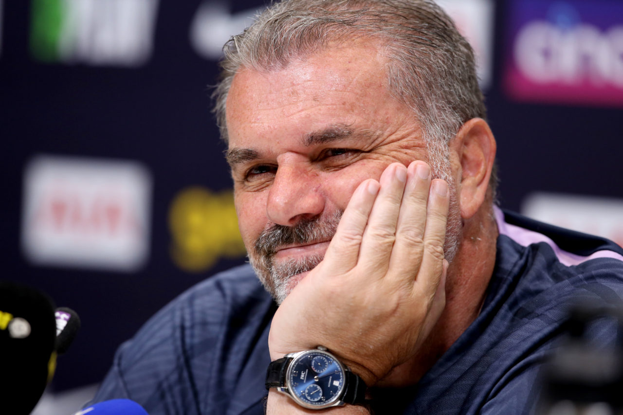 new manager Ange Postecoglou press conference at Tottenham Hotspur Training Ground on July 10, 2023 in London, England.