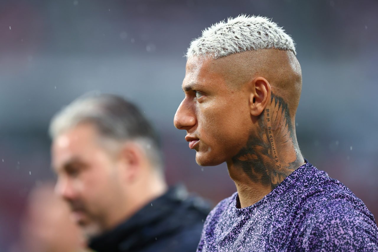 Richarlison of Tottenham Hotspur is seen after the cancelled preseason friendly match between Tottenham Hotspur and Leicester City at Rajamangala S...
