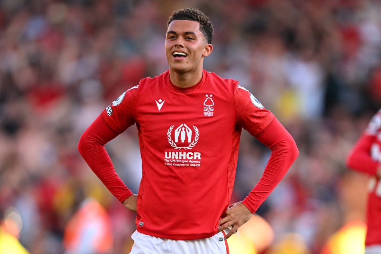 Brennan Johnson of Nottingham Forest reacts after the Premier League match between Nottingham Forest and Arsenal FC at City Ground on May 20, 2023 ...