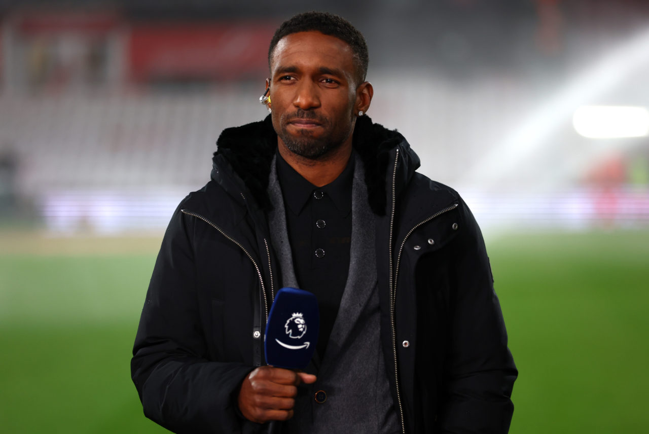 Jermain Defoe, former footballer, presents on Amazon Prime prior to kick off of the Premier League match between AFC Bournemouth and Southampton FC...