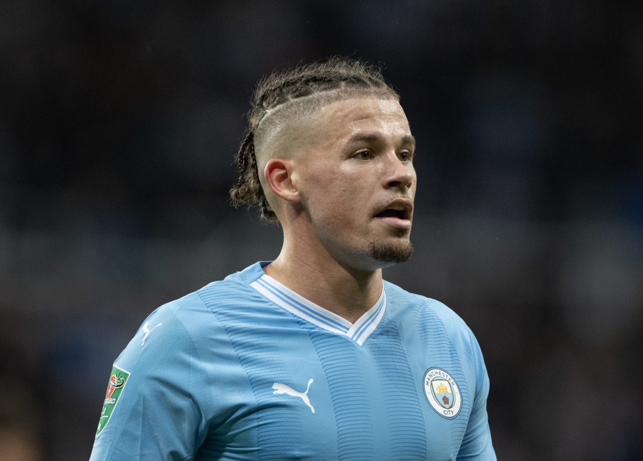 Kalvin Phillips of Manchester City during the Carabao Cup Third Round match between Newcastle United and Manchester Cityat St James' Park on Septem...