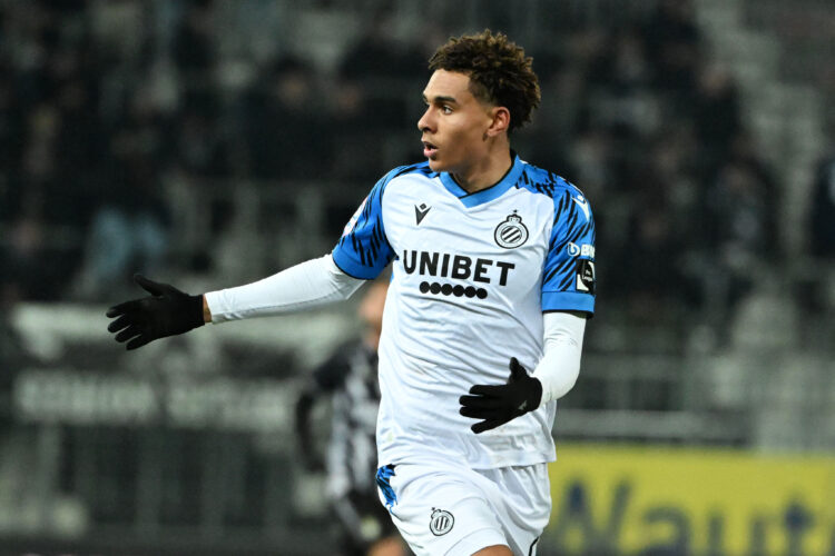 Antonio Nusa of Club Brugge pictured during a football game between Royal Charleroi Sporting Club and Club Brugge on match day 22 of the Jupiler Pr...