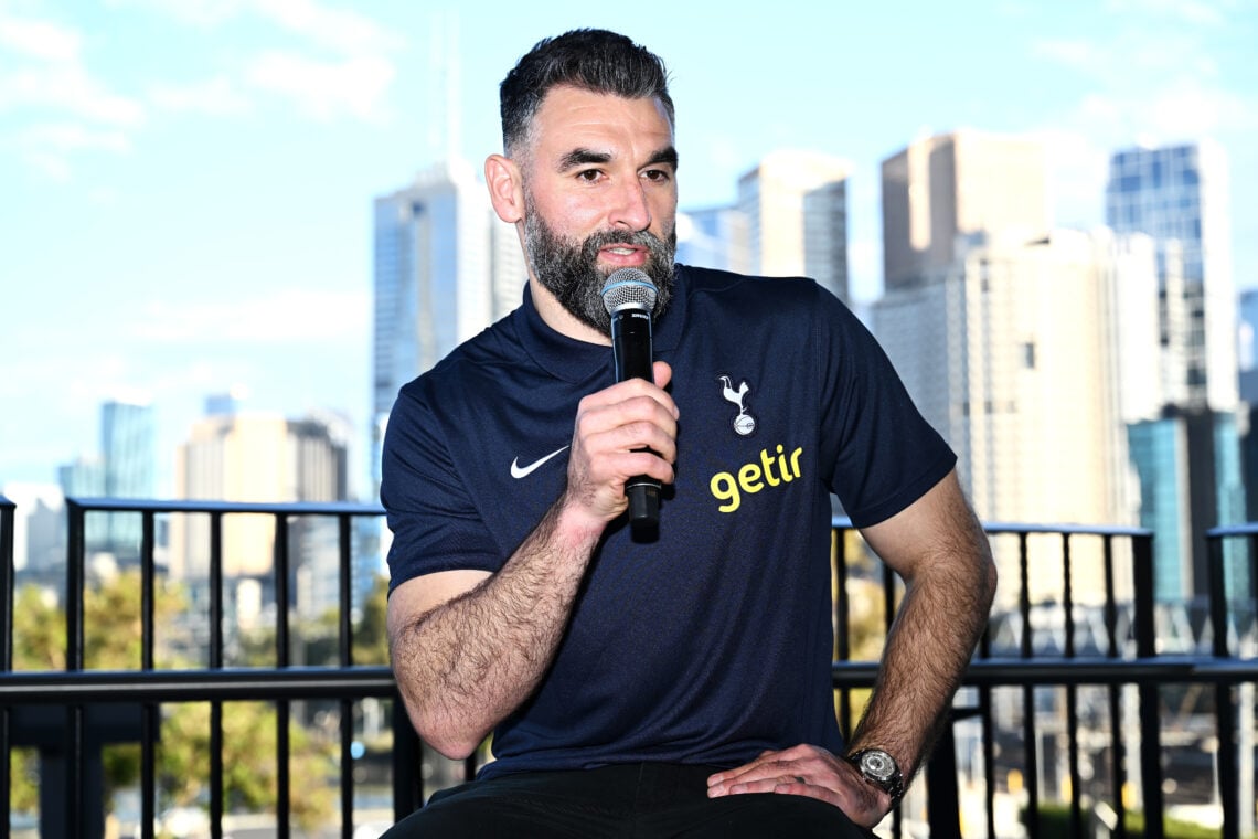Mile Jedinak speaks to the media during an A-Leagues media opportunity at Melbourne Olympic Park Tennis Centre on March 19, 2024 in Melbourne, Aust...