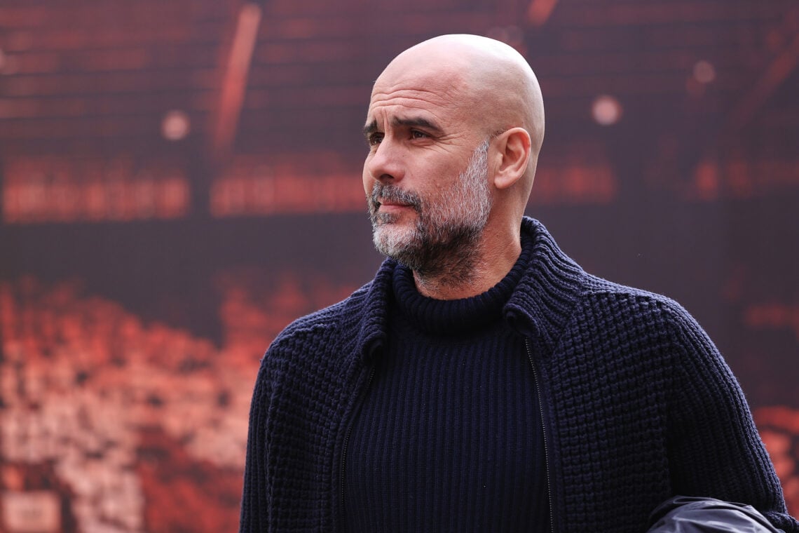 Manchester City manager Pep Guardiola looks on before the Premier League match between Nottingham Forest and Manchester City at City Ground on Apri...