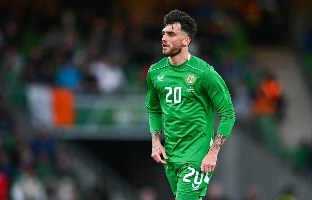 Dublin , Ireland - 4 June 2024; Troy Parrott of Republic of Ireland during the international friendly match between Republic of Ireland and Hungary...