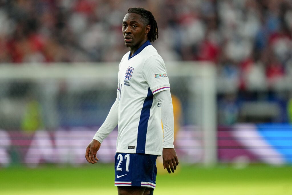 Eberechi Eze of England during the UEFA Euro 2024 match between Denmark and England, Group C date 2, played at Frankfurt Arena on June 20, 2024 in ...