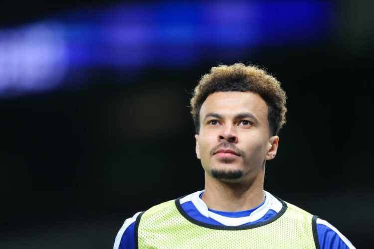 Dele Alli of Everton looks on during the Premier League match between Tottenham Hotspur and Everton at Tottenham Hotspur Stadium on March 07, 2022 ...