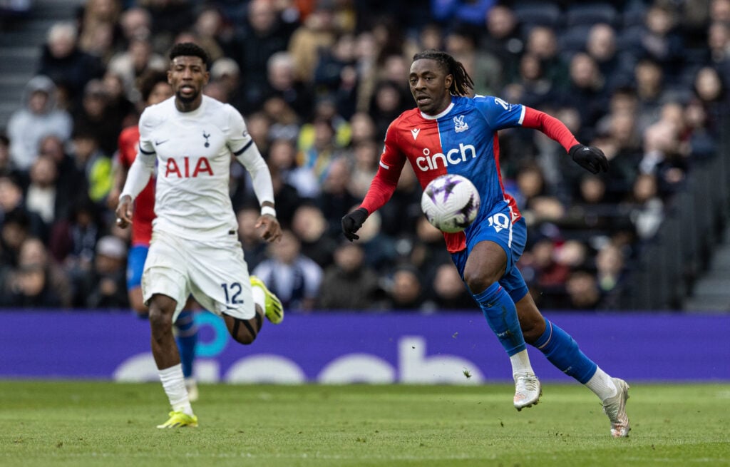 Crystal Palace's Eberechi Eze breaks during the Premier League match between Tottenham Hotspur and Crystal Palace at Tottenham Hotspur Stadium on M...