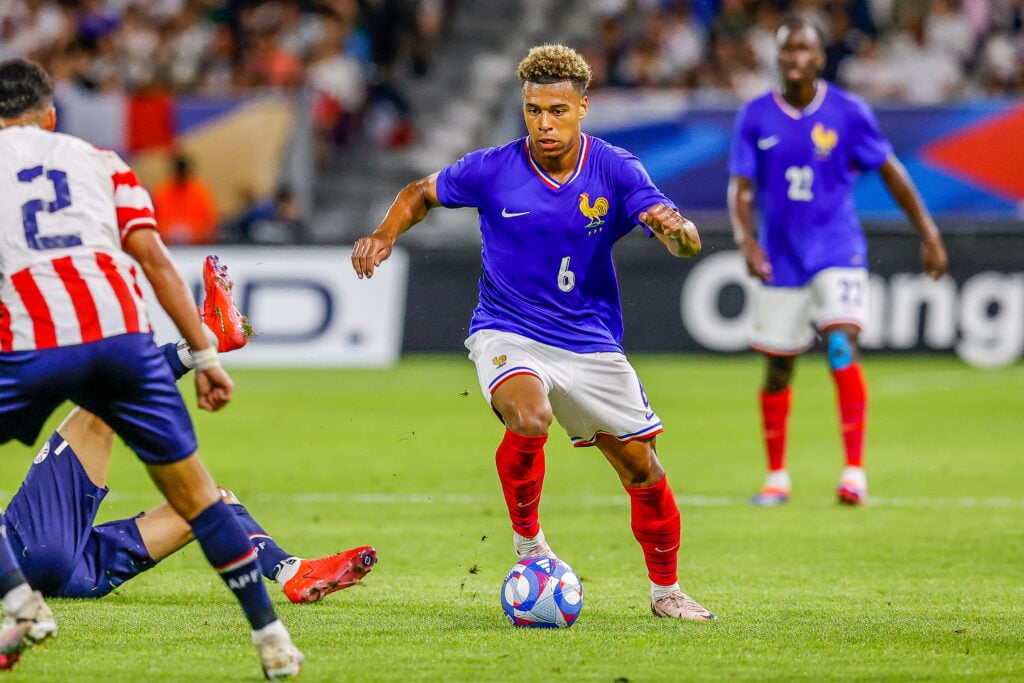 Desire DOUE of France during the International Friendly U23 match between France and Paraguay at Stade Jean Dauger on July 4, 2024 in Bayonne, France.