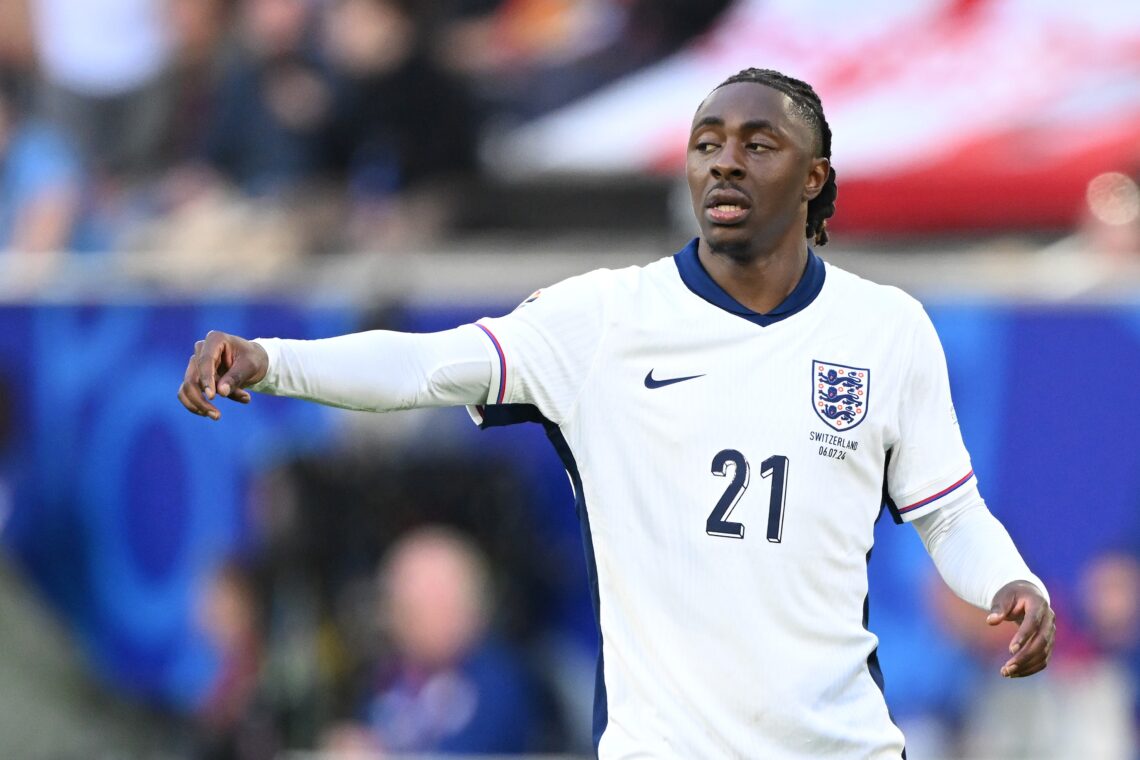 DUSSELDORF - Eberechi Eze of England during the UEFA EURO 2024 quarter-final match between England and Switzerland at the Dusseldorf Arena on July ...