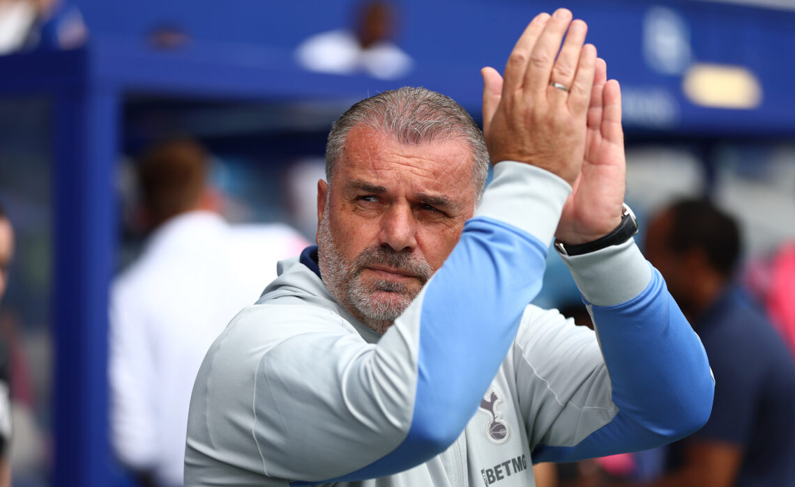 Tottenham Hotspur Head Coach Ange Postecoglu acknowlegdes fans ahead of a pre-season friendly match between Queens Park Rangers and Tottenham Hotsp...