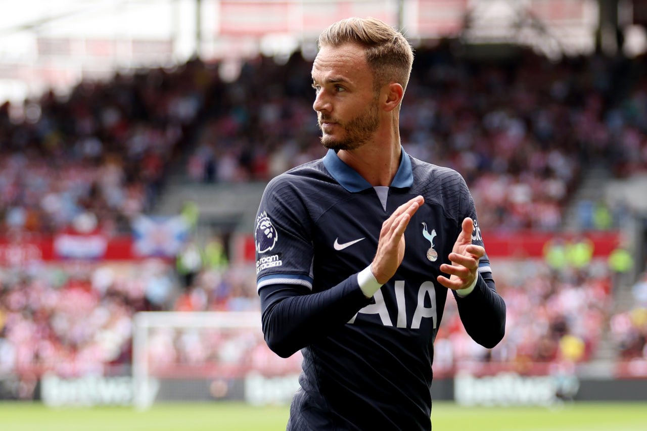 James Maddison of Tottenham Hotspur celebrates their second goal with  News Photo - Getty Images
